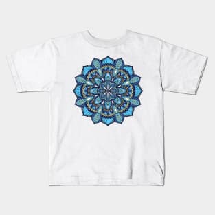 blue indian mandala Kids T-Shirt